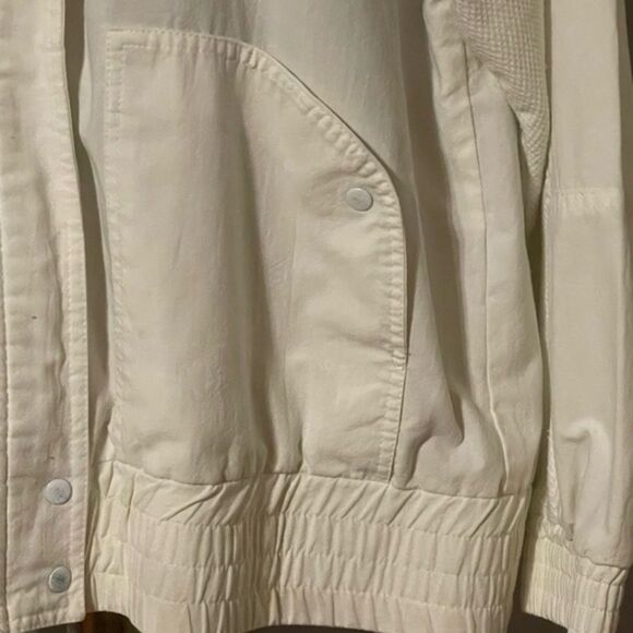 Vintage Retro 1980s Dawn lightweight white medium cotton blend canvas jacket - Picture 13 of 15